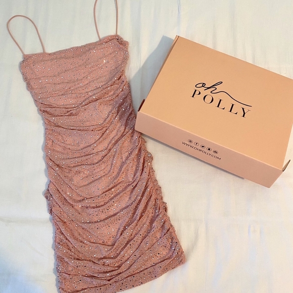 Oh Polly Dresses & Skirts - Oh Polly In The Spotlight Ruched Mini Dress Pink